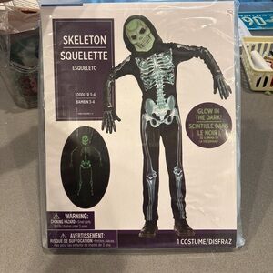 Kids Glow Skeleton Costume - Black & Green